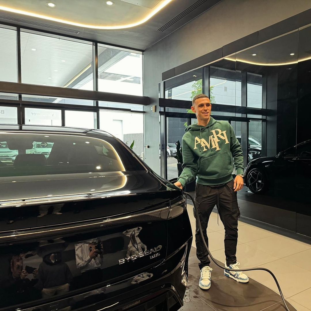 Phil Foden displays his new car in anticipation of welcoming a new family member