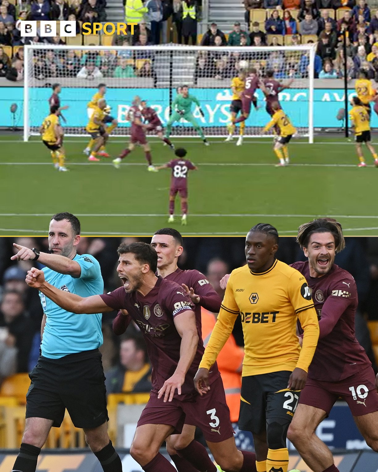 'Linesman, I don't know' - Pep Guardiola responds to criticism of Man City's winner against Wolves